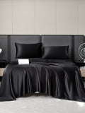 SilkSilky CA 19Momme Pure Silk Bedding Set Black 005