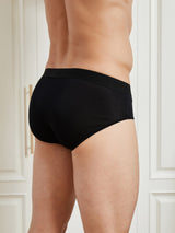 [Black] SilkSilky-CA 100% Silk Jersey Men's Underwear 002