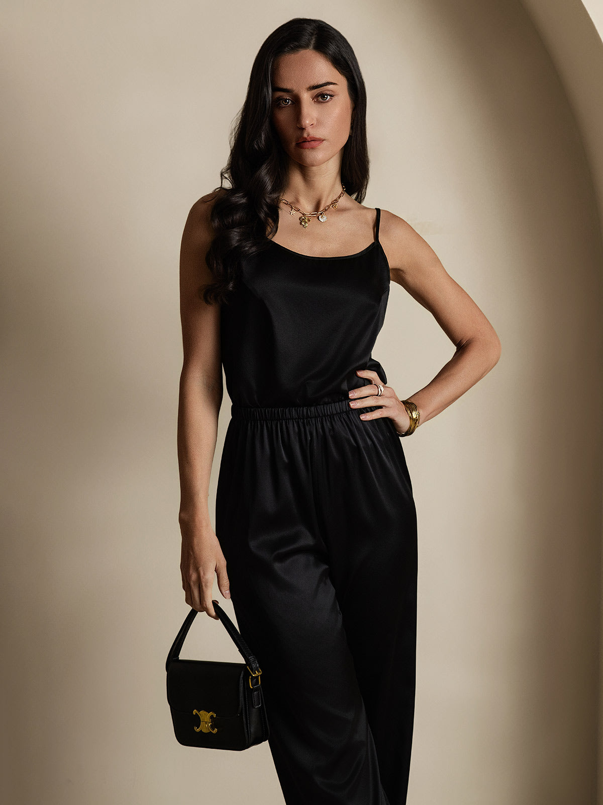 [Black] SilkSilky-CA 19Momme Silk Camisoles 001