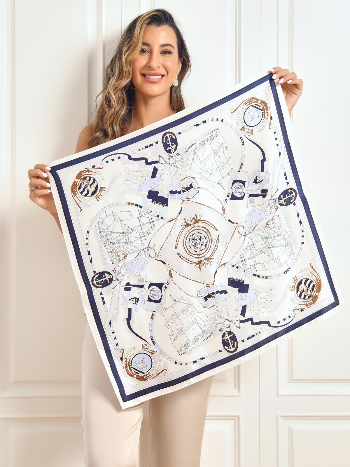 SilkSilky CA Pure Silk Scarf DarkBlue 003