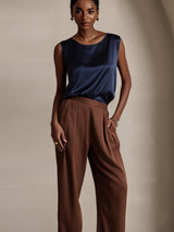 [Dark Blue] SilkSilky-CA Sleeveless Round Neck Camisole 003
