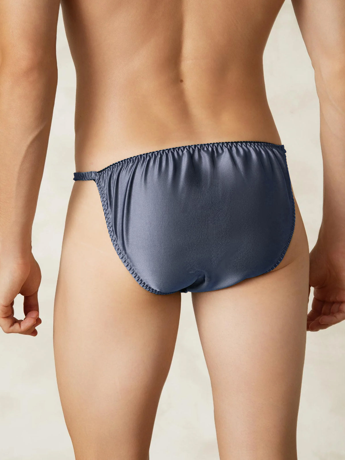 [Grayish Blue] SilkSilky-CA Pure Silk Mens Underwear 002