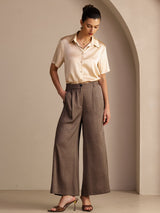 [Coffee] SilkSilky-CA Womens Pants 006