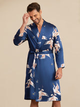 [Dark Blue] SilkSilky-CA 19Momme Mens Robe 002
