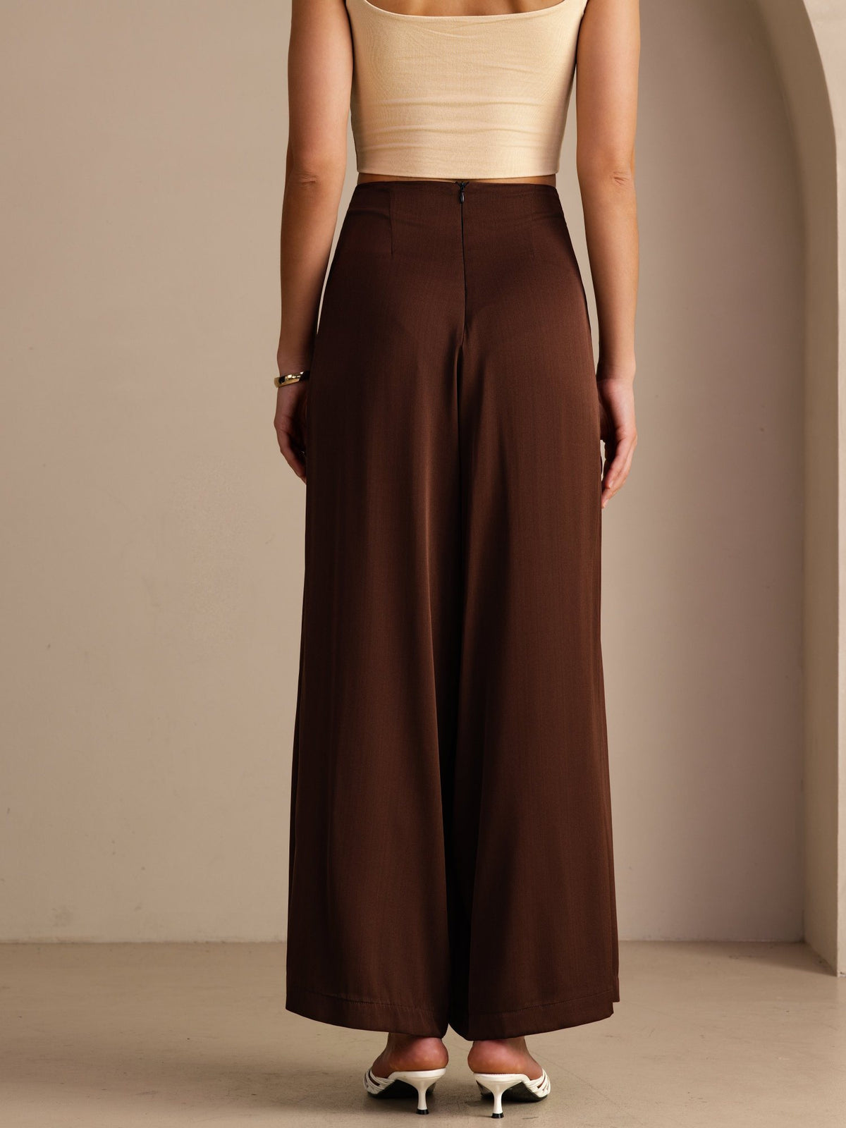 [Coffee] SilkSilky-CA Womens Pants 002