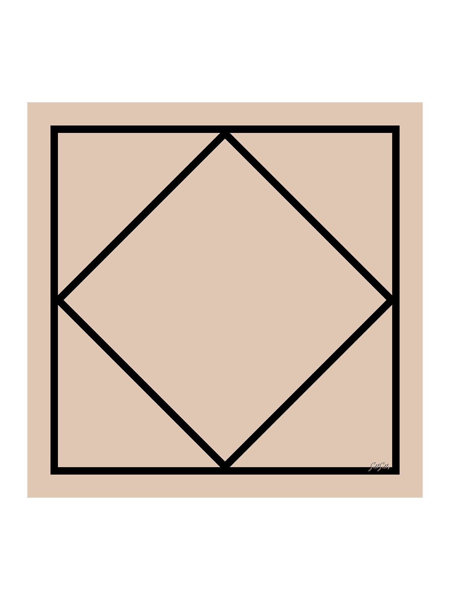[Beige Square] SilkSilky-CA Scarf 001
