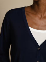 [Dark Blue] SilkSilky-CA Long Sleeve Women's Cardigan 007