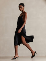 [Black] SilkSilky-CA Spaghetti Strap Dress 003