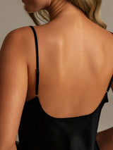 [Black] SilkSilky-CA Spaghetti Strap Nightgown 007
