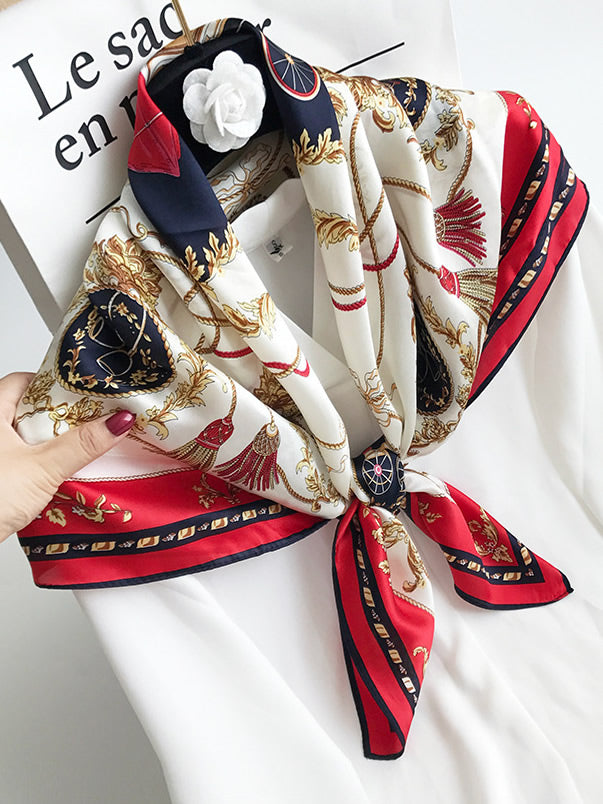 SilkSilky CA Pure Silk Scarf Red 001