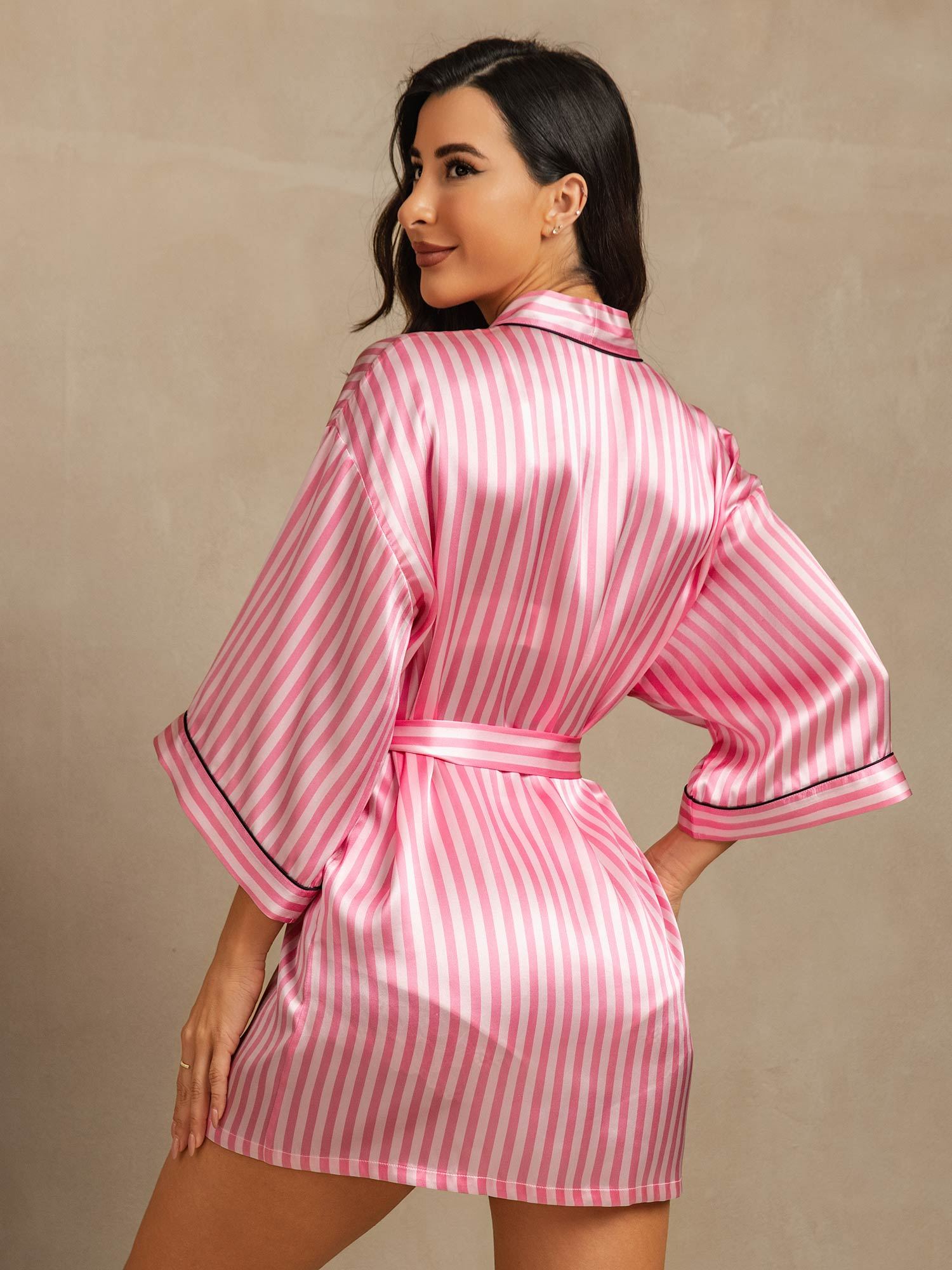 [Pink] SilkSilky-CA Pure Silk Womens Robe 002