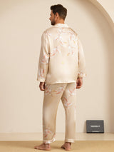 [Champagne] SilkSilky-CA Long Sleeve Lapel Collar Men's Pajamas 002
