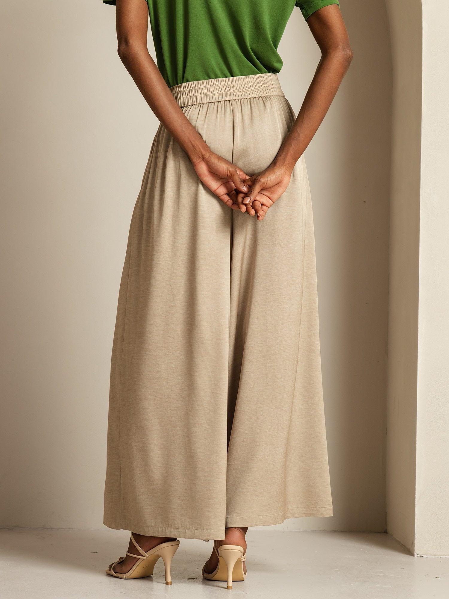 [Tan] SilkSilky-CA 19Momme Silk Womens Pants 002