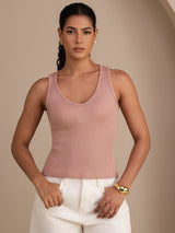 [Pink] SilkSilky-CA Sleeveless Deep V Neck Camisole 001
