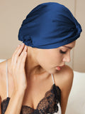 SilkSilky-CA Pure Silk Sleep Cap DarkBlue 002