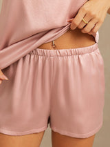 [Peach Skin] SilkSilky-CA 19Momme Machine-Washable Silk Spaghetti Strap Round Neck Camisole Set 004