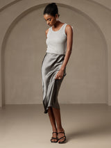 [Dark Gray] SilkSilky-CA Skirt 006