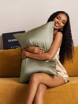 [Olive Green] SilkSilky-CA 19Momme Pure Silk Pillowcase 006