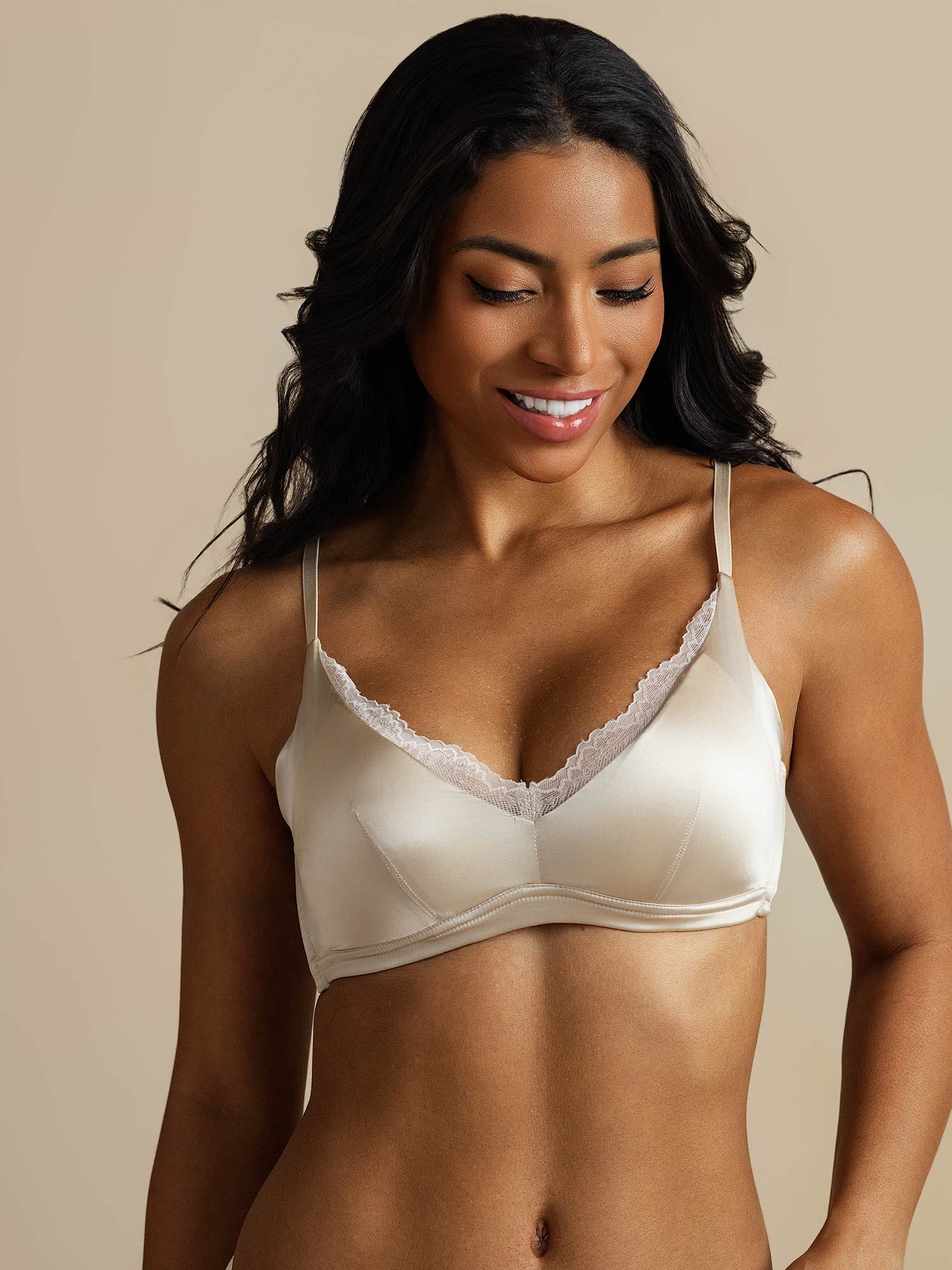 [Champagne] SilkSilky-CA Pure Silk Bra 008