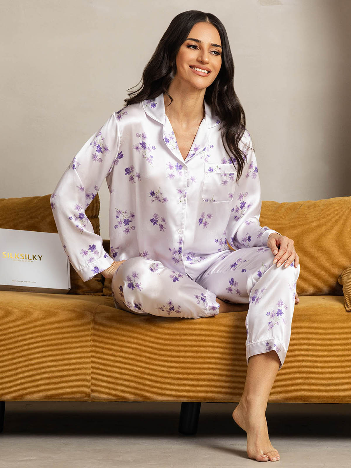 [Lilac Bloom] SilkSilky-CA Pure Silk Womens Pajamas 004