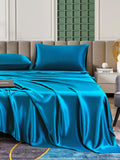 SilkSilky CA 25Momme Pure Silk Bedding Set Teal 004