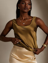 [Brown] SilkSilky-CA Sleeveless Camisole 003