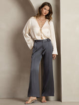 [Dark Gray] SilkSilky-CA 19Momme Silk Womens Pants 007,