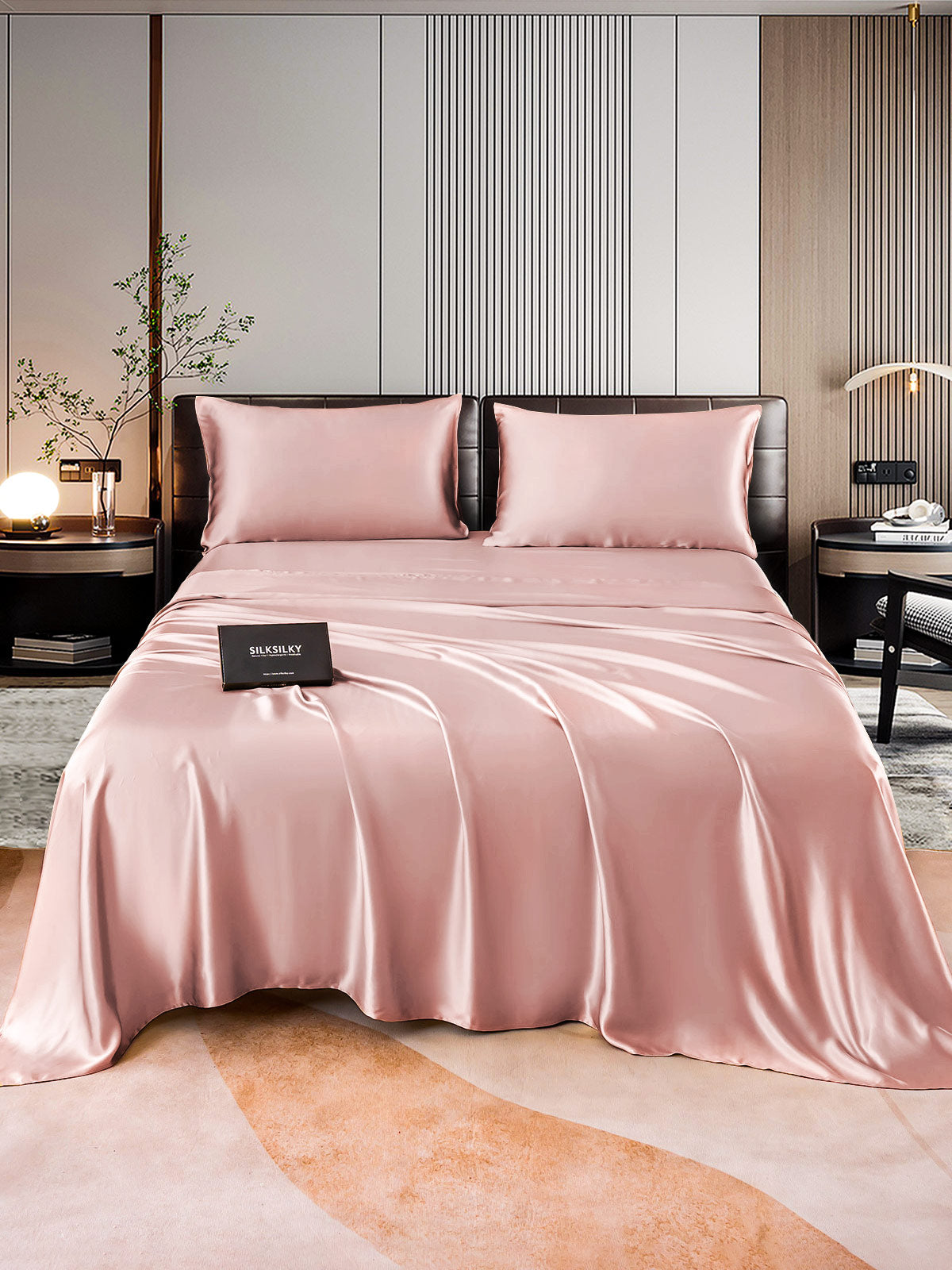 SilkSilky CA 22Momme Pure Silk Bedding Set PaleMauve 001