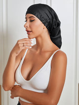 [Black] SilkSilky-CA Sleep Cap 002