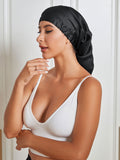 SilkSilky CA Pure Silk Sleep Cap Black 002