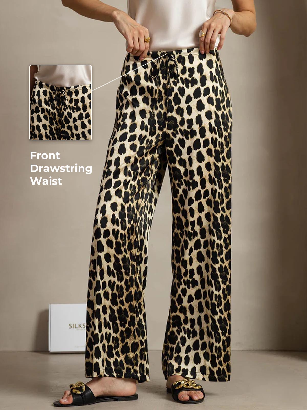 [Leopard] SilkSilky-CA 19Momme Silk Womens Pants 002