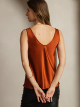 [Caramel] SilkSilky-CA Sleeveless V Neck Camisole 003