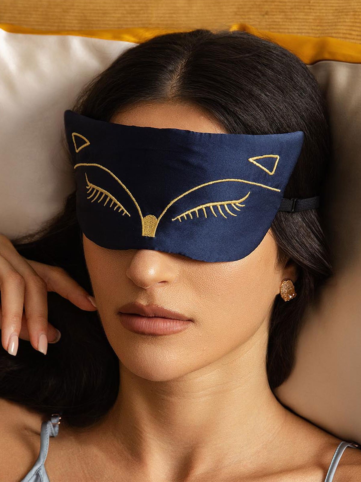 [Dark Blue] SilkSilky-CA Pure Silk Eye Mask 004