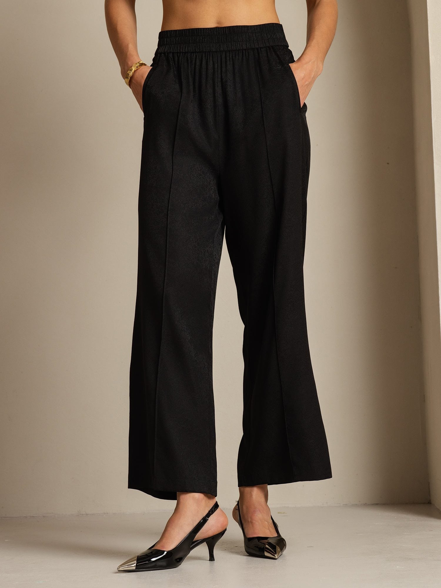[Black] SilkSilky-CA 22Momme Silk Womens Pants 006