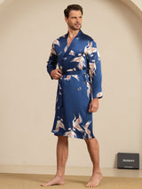 [Dark Blue] SilkSilky-CA 19Momme Mens Robe 006