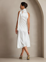 [White] SilkSilky-CA Sleeveless Halter Dress 002