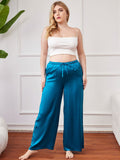 SilkSilky CA Pure Silk Plus Size Womens Pants Teal 003