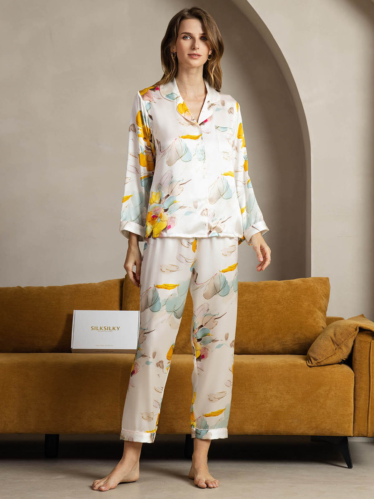 [Orchid Ink] SilkSilky-CA Pure Silk Womens Pajamas 001