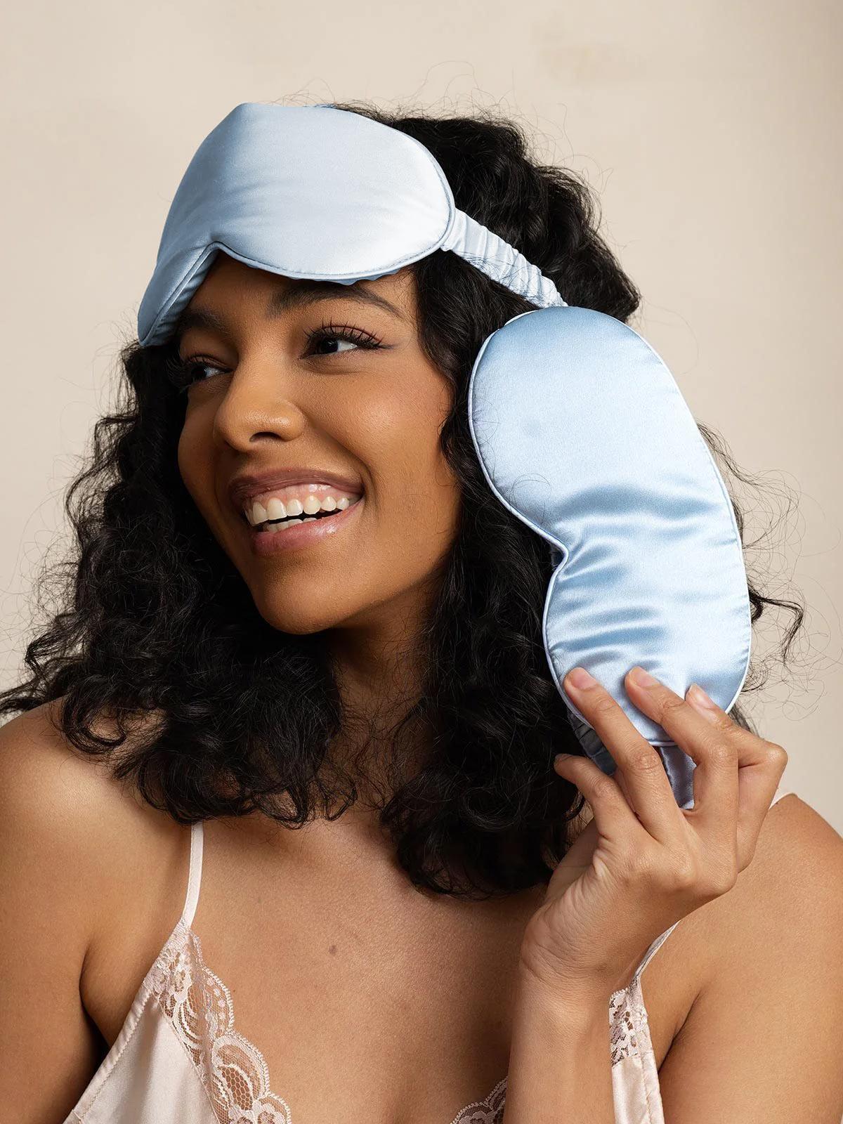 [Light Blue] SilkSilky-CA Pure Silk Eye Mask 006