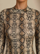 [Snakeskin] SilkSilky-CA Long Sleeve Women's T-Shirt 006