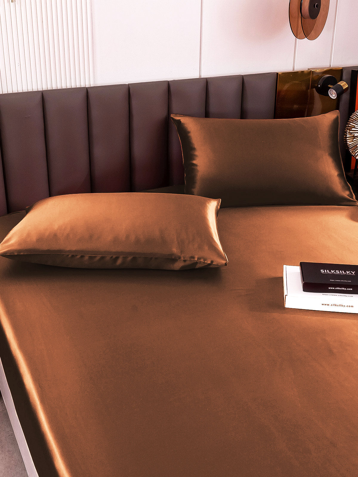 [Coffee] SilkSilky-CA 19Momme Bedding Set 005