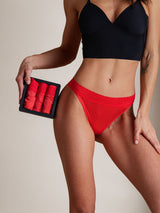 [Red] SilkSilky-CA 100% Silk Jersey Panty 005