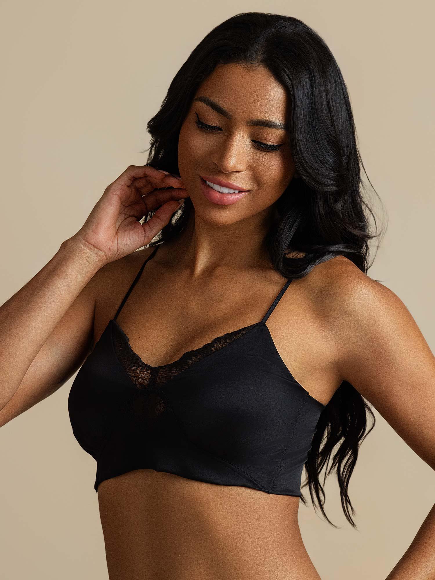 [Black] SilkSilky-CA Pure Silk Bra 006
