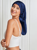 SilkSilky CA Pure Silk Sleep Cap DarkBlue 004