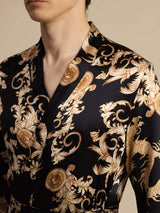 [Black Dragon] SilkSilky-CA Long Sleeve Men's Robe 003