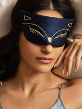 [Dark Blue] SilkSilky-CA Pure Silk Eye Mask 001