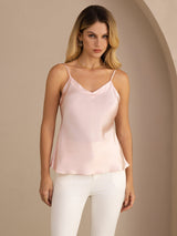 [Light Pink] SilkSilky-CA Spaghetti Strap V Neck Camisole 003