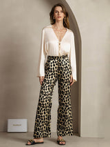 [Leopard] SilkSilky-CA 19Momme Silk Womens Pants 006,