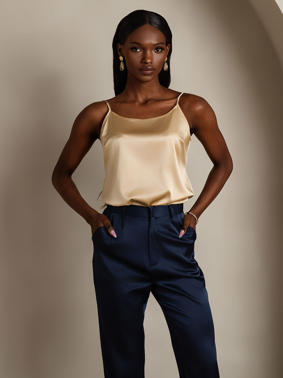 [Champagne] SilkSilky-CA 19Momme Silk Camisoles 006