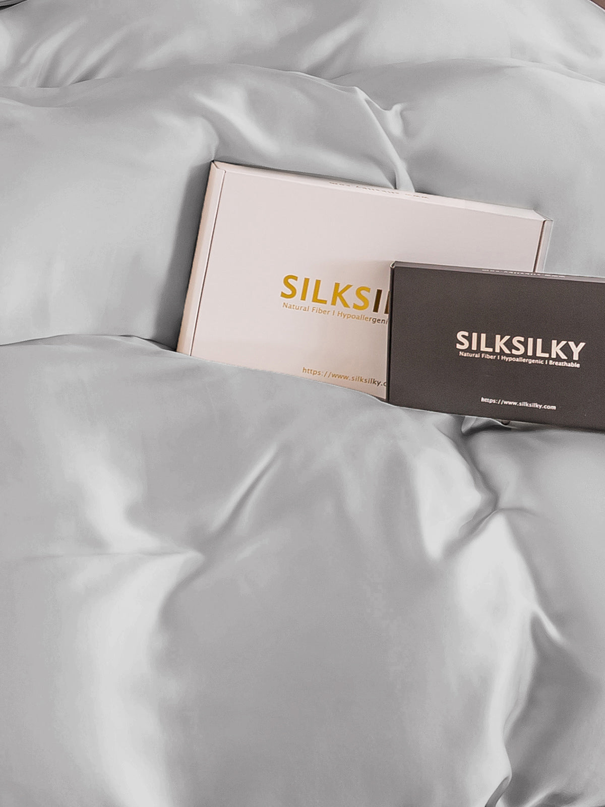 [Silver] SilkSilky-CA 25Momme Pure Silk Duvet Cover 003